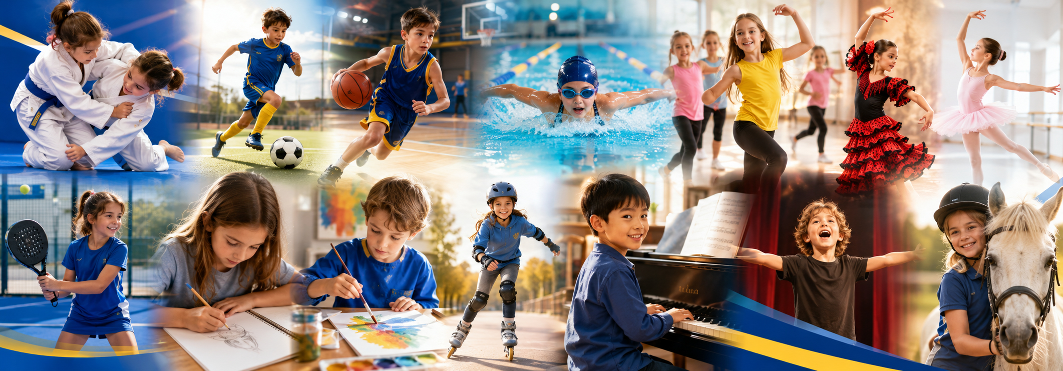 Niños y niñas realizando actividades extraescolares